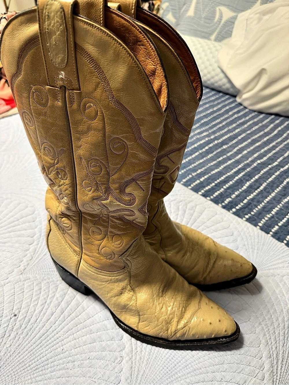 Montana Western embroidered cowboy boots Embroidered Leather Cowboy Boots Brown
